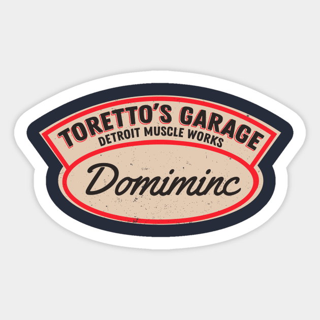 Toretto's Garage Sticker by winstongambro